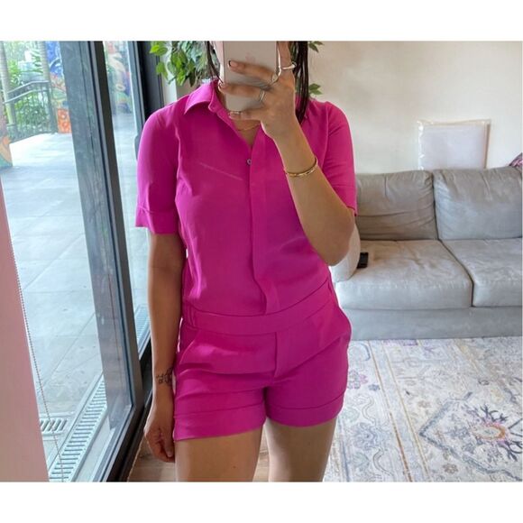Parosh H Romper Womens Extra Small Jumpsuit Shorts Fuchsia - Picture 1 of 10